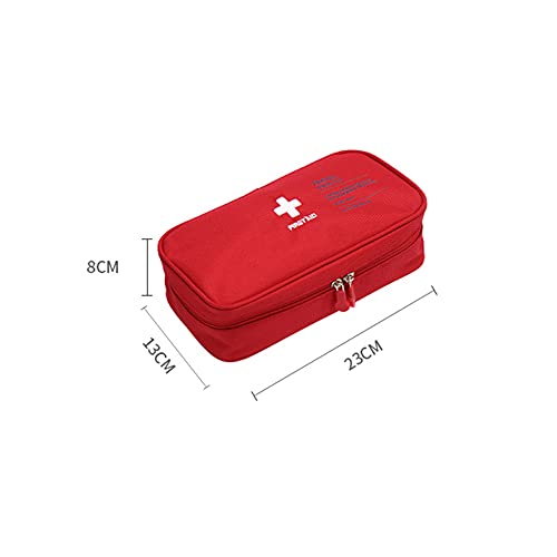 XINGSUI 1 bolsa de primeros auxilios de seguridad vacía, kit de mini bolsa médica de viaje portátil, almacenamiento de paquetes de medicamentos (roja)