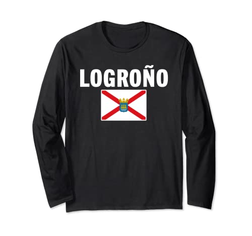 Camisetas de fútbol con la bandera de Logroño, regalo de viaje Manga Larga