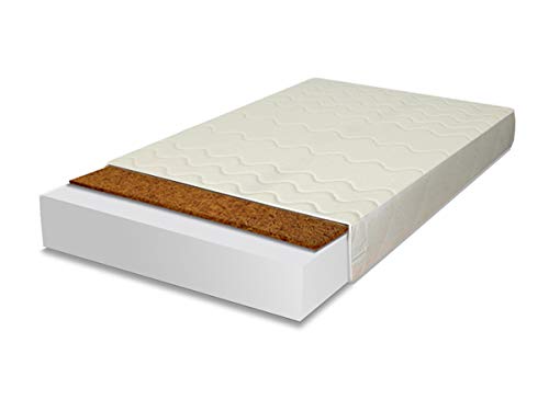 Colchón de espuma de coco, placas de coco naturales con certificado TüV, colchón, colchón para cama infantil, 15 tamaños de 60 x 120 x 10 cm hasta 200 x 200 x 10 cm con cremallera
