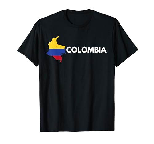 Viaje al aire libre colombiano con bandera de Colombia vintage en Colombia Camiseta