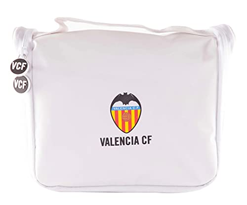 Valencia Club de Fútbol - Neceser de Viaje - Varias Alturas para Guardar Artículos de Aseo - Cierre de Cremallera con Tiradores Personalizados - Percha para Colgar - Producto Oficial del Equipo