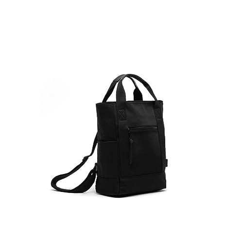 MISAKO Domi mochila pequeña de nylon con asa de mano - Mochila casual para mujer - Bolso mochila para diario Domi Negro 31 X 21 X 9 cm