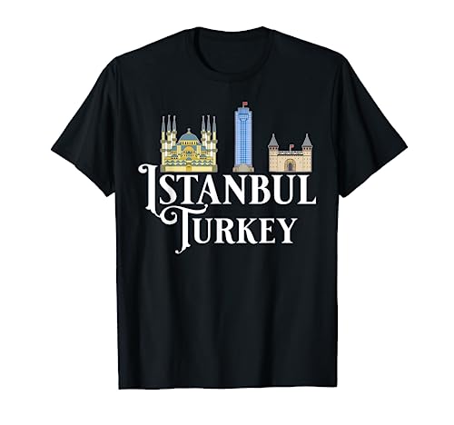 Estambul Turquía Ciudad Skyline Mapa Viajes Camiseta