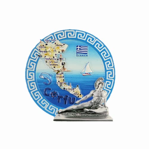 Imán de nevera 3D Corfu Grecia para regalo de recuerdo de viaje Refrigerador Pegatina magnética Colección de manualidades