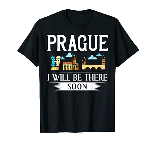 Praga República Checa Ciudad Skyline Mapa Viajes Camiseta