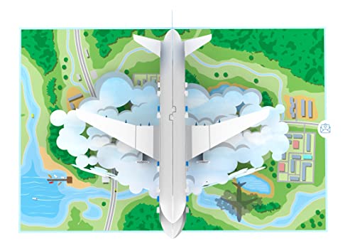 MOKIO® Tarjeta Regalo Viaje Pop-Up – Avión – Vale regalo 3D para vuelo, viaje en avión o billetes de avión, como regalo de cumpleaños o vacaciones, Bono de viaje aéreo emergente