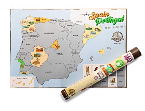 ESPAÑA by Benbridge - Mapa de España para Rascar - ¡Rasca los lugares a los que viajes!