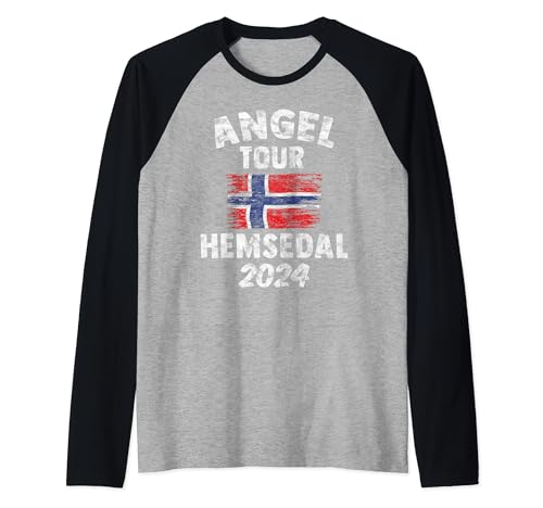 HEMSEDAL en NORUEGA - Viaje de pesca a Noruega con bandera Camiseta Manga Raglan