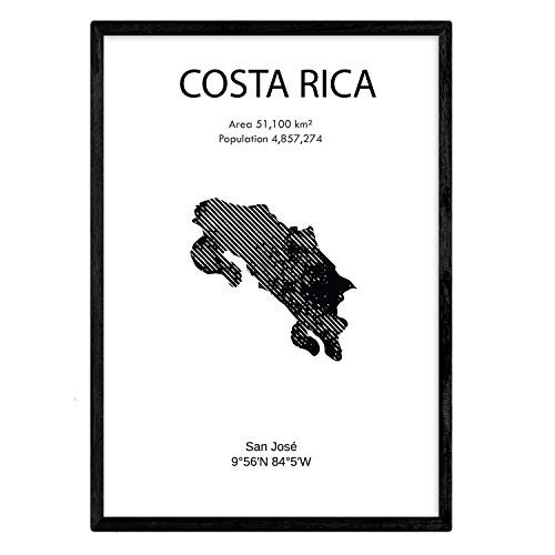 Nacnic Poster de Costa Rica. Láminas de Paises y continentes del Mundo. Tamaño A3