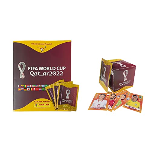 World Cup 2022-Caja ,Multicolor ,Panini WC22STCDU, 50 Unidad ( Paquete de 1)