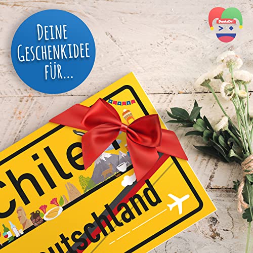 DankeDir! Chile Alemania - Cartel de plástico de 30 x 20 cm - Idea de regalo, cupón de viaje, vacaciones, vales de viaje para hombres y mujeres