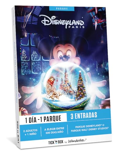 Tick&Box - Caja Regalo - Disneyland París En Familia - 3 entradas válidas para 1 día para uno de los 2 Parques de Disneyland París - Idea Regalo Familia Niño