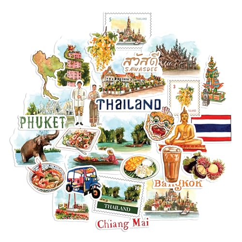 NAVY PEONY Pegatinas de viaje de Tailandia