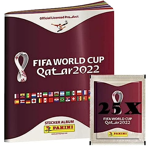 Panini FIFA World Cup Qatar 2022 Serie oficial de cromos (1 álbum de tapa blanda + 25 sobrecitos de cromos)